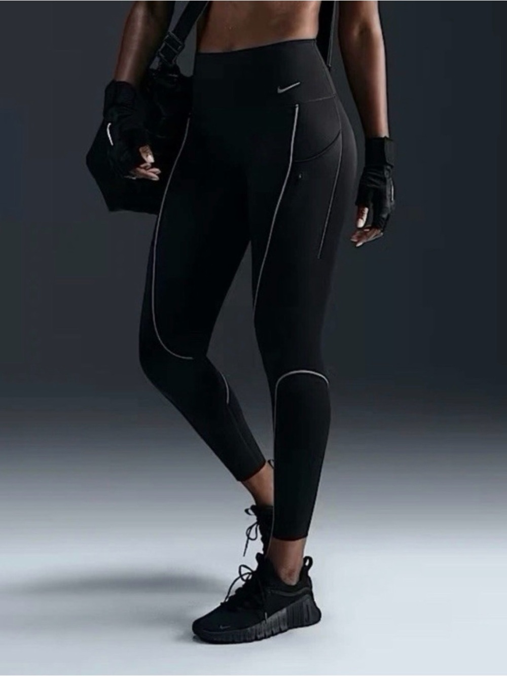Nike Go Dri-Fit Firm-Support High-Waist Leggings with Contrast Piping